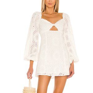 NWT MAJORELLE Lizzy Mini White Eyelet Dress (From Revolve) | Size XL